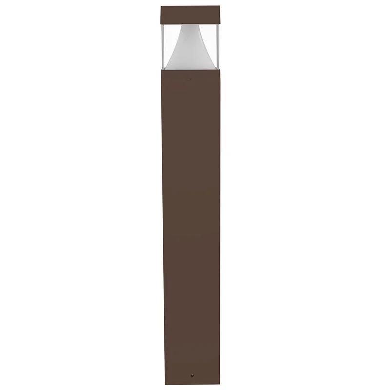 LED 42" Flat Top Square Bollard, 1496 Lumens, Wattage and CCT Selectable, 120-277V, Cone Reflector, Clear Lens, Black or Brown Finish - Image 2