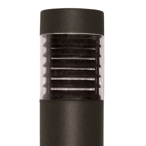 42" AmberLED Round Flat Bollard with Louvers, Turtle Friendly, 15W, 1400K, 120-277V, Bronze or Black