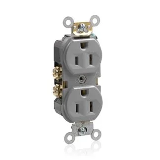 Commercial Spec Grade Duplex Receptacle, 15 Amp, 125V (White, Gray, Black, Ivory, Light Almond, Brown) - Image 4