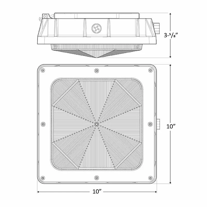 CDLX LED Power Adjustable Low Profile Canopy Light, 15/25/35/45Watt Selectable, 5100 Lumens, 120-277V, 3000k, 4000K, or 5000K - Image 4