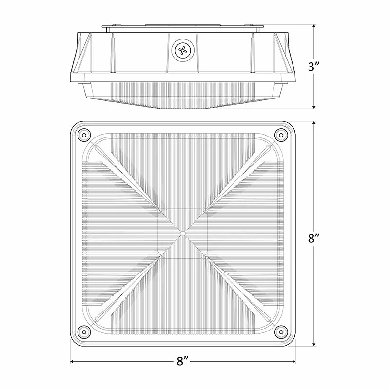 CDLX LED Power Adjustable Low Profile Canopy Light, 5/10/15/25Watt Selectable, 3000 Lumens, 120-277V, 3000k, 4000K, or 5000K - Image 4