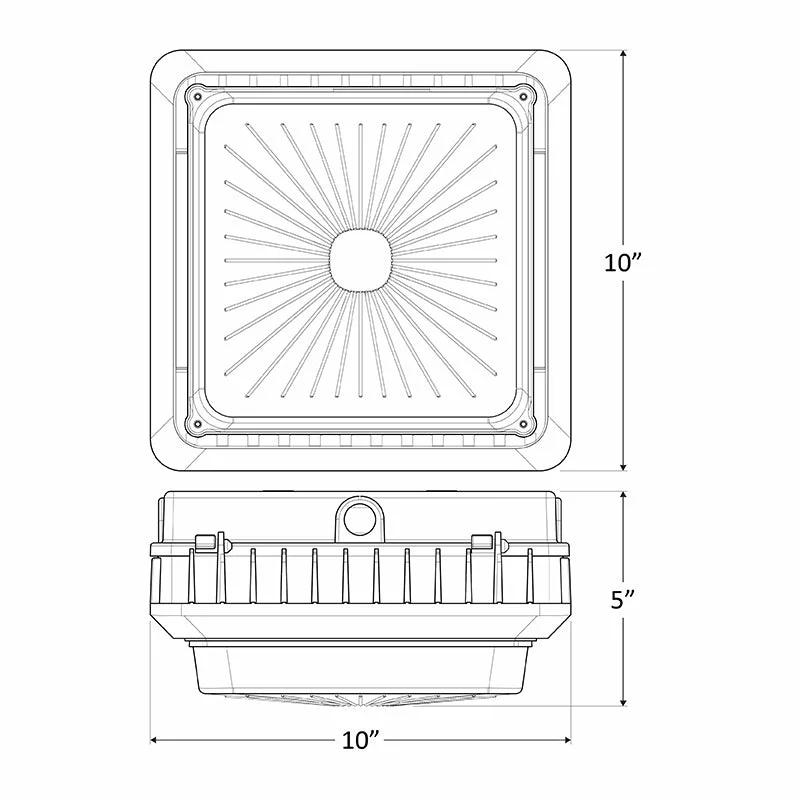 LED Canopy Light 100W, 13000 Lumens, 4000K or 5000K, 120-277V - Image 3