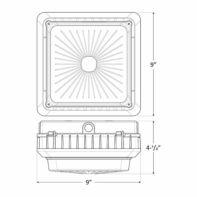 LED Canopy Light 40W, 5200 Lumens, 4000K or 5000K, 120-277V - Image 3