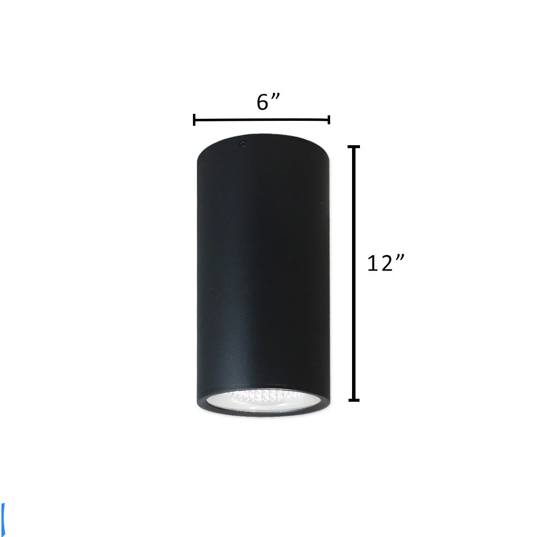 6" Ceiling Mount Cylinder Light, 2,625 Lumens, CCT & Wattage Selectable, 120-277V, Black - Image 5