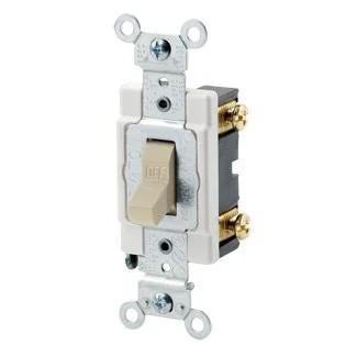 Commercial Spec Single Pole Toggle Switch, 15 Amp, 120/277 Volt (White, Black, Ivory, Light Almond, Brown) - Image 4