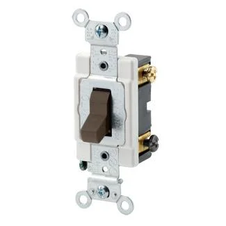 Commercial Spec Double Pole Toggle Switch, 20 Amp, 120/277 Volt (White, Gray, Ivory, Light Almond, Brown) - Image 2