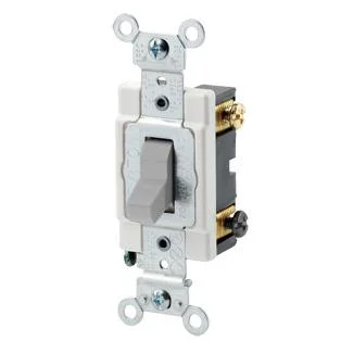 Commercial Spec Double Pole Toggle Switch, 20 Amp, 120/277 Volt (White, Gray, Ivory, Light Almond, Brown) - Image 3