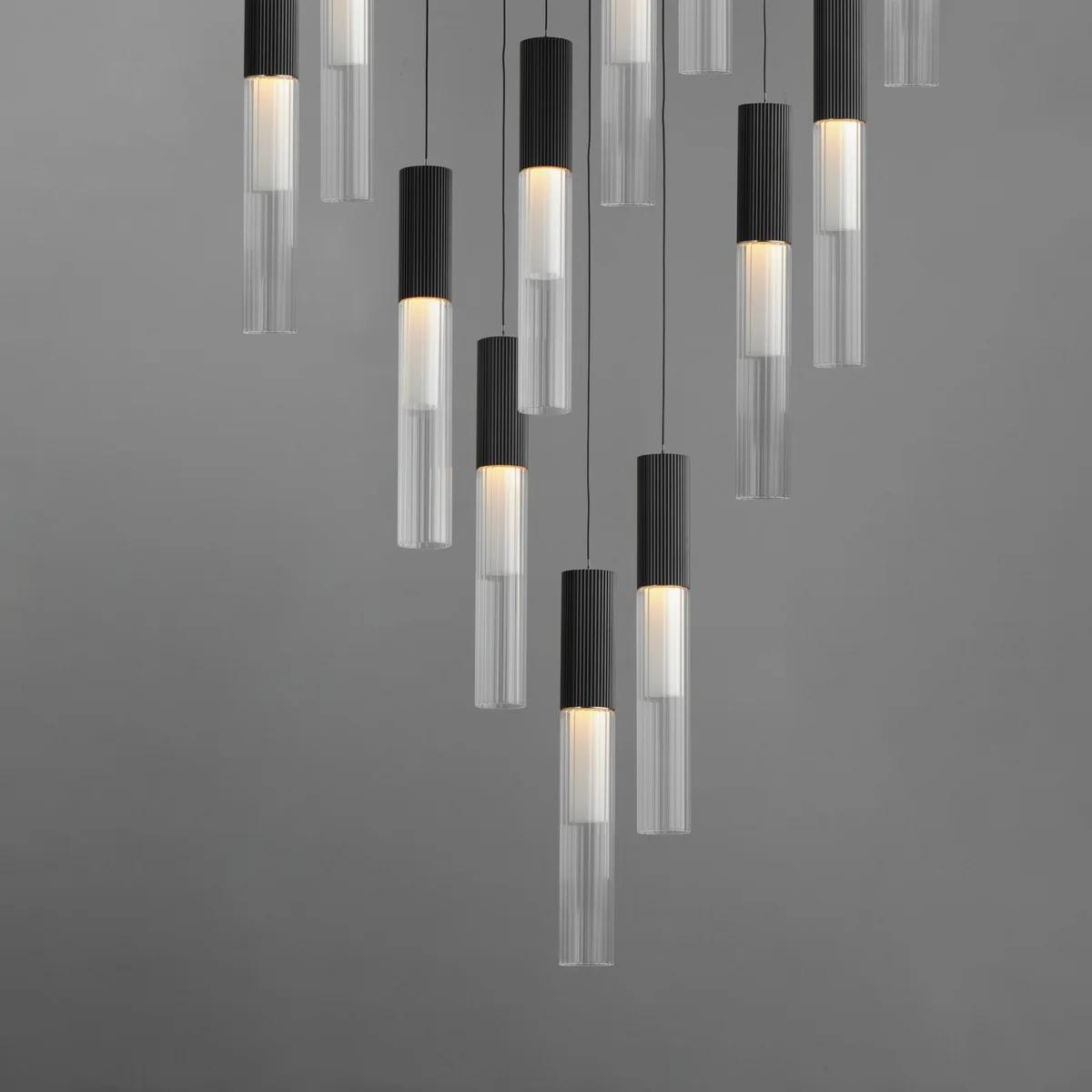 Reeds 12-Light LED Pendant, 4,800 Lumens, 60W, 120-277V, 3000K, Black or Gold finish - Image 2