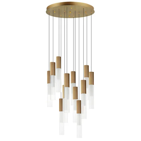 Reeds 12-Light LED Pendant, 4,800 Lumens, 60W, 120-277V, 3000K, Black or Gold finish - Image 3