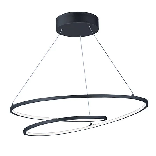 25" Signature LED Pendant, 5,390 Lumens, 77W, 120V, 3000K, Black Finish