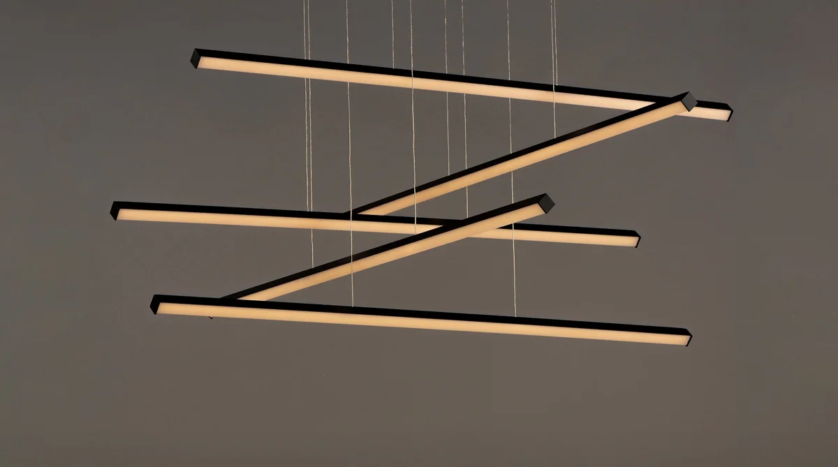 Hover 5 Light LED Pendant, 6,720 Lumens, 96W, 120V, 3000K, Black Finish - Image 2