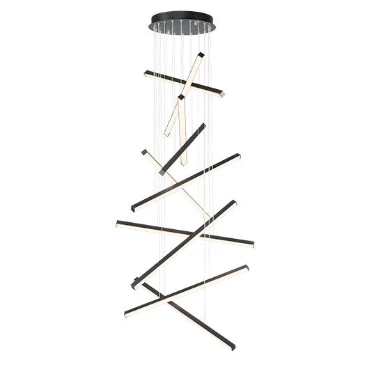 Hover 10 Light LED Pendant, 7,560 Lumens, 108W, 120V, 3000K, Black Finish - Image 2