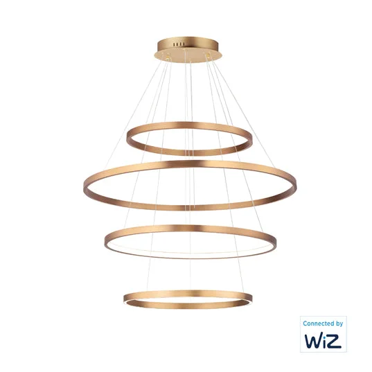 4-Tier Hover LED Pendant, 11,200 Lumens, 160W, 120-277V, 2700-5000K CCT, Black or Gold Finish - Image 3