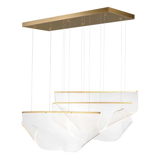Rinkle 3-Light LED Pendant, 2,760 Lumens, 36W, 3000K CCT, 120V, Polished Chrome, French Gold or Brushed Gunmetal Finish - Image 3