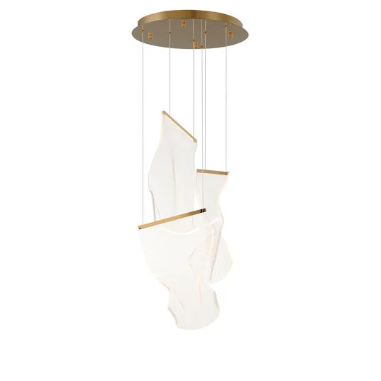 Rinkle 3-Light LED Multi-Pendant, 800 Lumens, 9W, 3000K CCT, Polished Chrome, French Gold or Brushed Gunmetal Finish - Image 3
