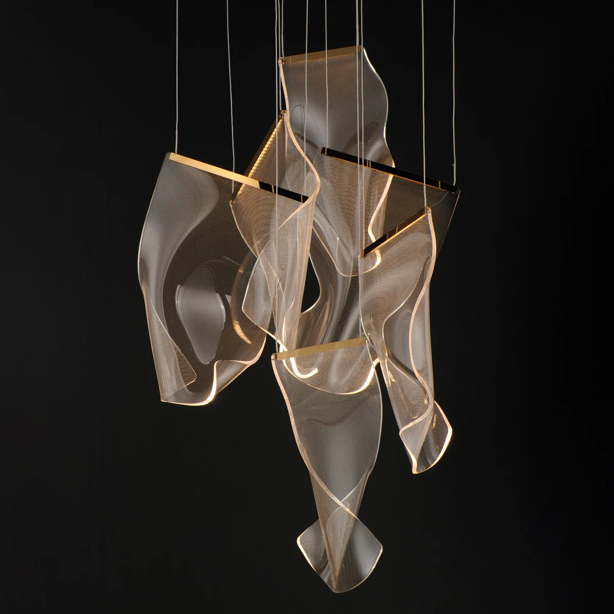 Rinkle 6-Light LED Multi-Pendant, 2,000 Lumens, 25W, 3000K CCT, 120V, Polished Chrome, French Gold or Brushed Gunmetal Finish - Image 4