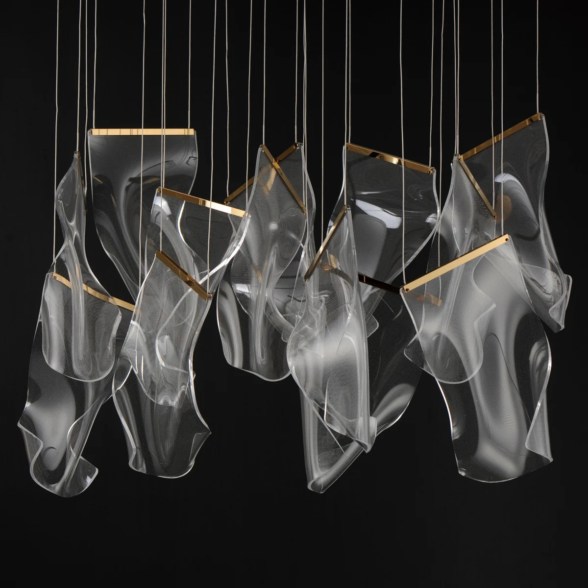Rinkle 13-Light LED Pendant, 2,600 Lumens, 32W, 3000K CCT, 120V, Polished Chrome, French Gold or Brushed Gunmetal Finish - Image 4