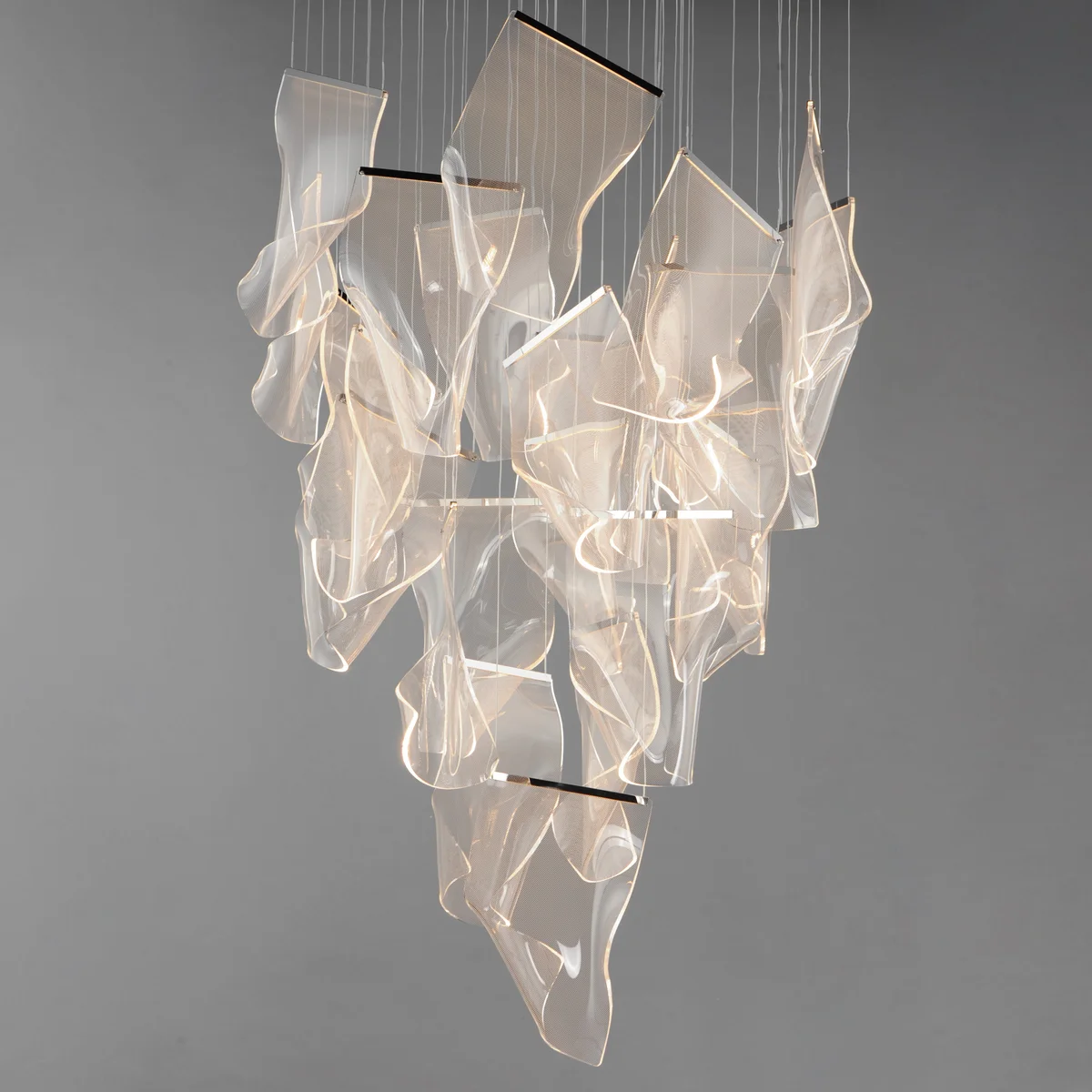 Rinkle 24-Light LED Pendant, 4,800 Lumens, 60W, 3000K CCT, 120V, Polished Chrome, French Gold or Brushed Gunmetal Finish - Image 2