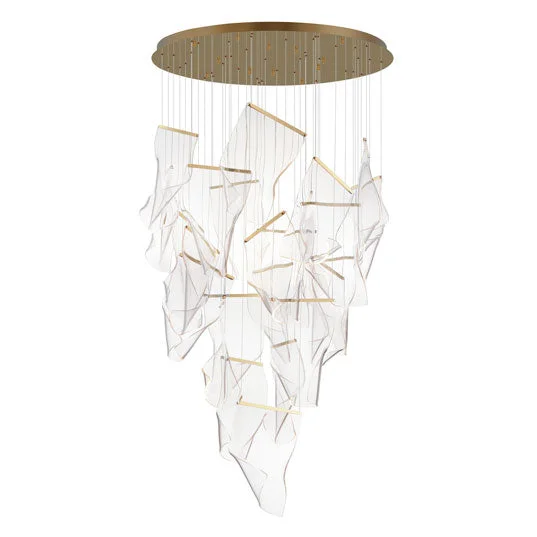 Rinkle 24-Light LED Pendant, 4,800 Lumens, 60W, 3000K CCT, 120V, Polished Chrome, French Gold or Brushed Gunmetal Finish - Image 3