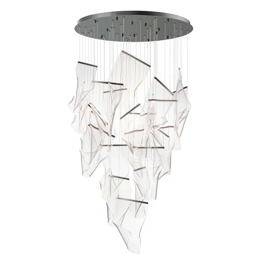 Rinkle 24-Light LED Pendant, 4,800 Lumens, 60W, 3000K CCT, 120V, Polished Chrome, French Gold or Brushed Gunmetal Finish - Image 5