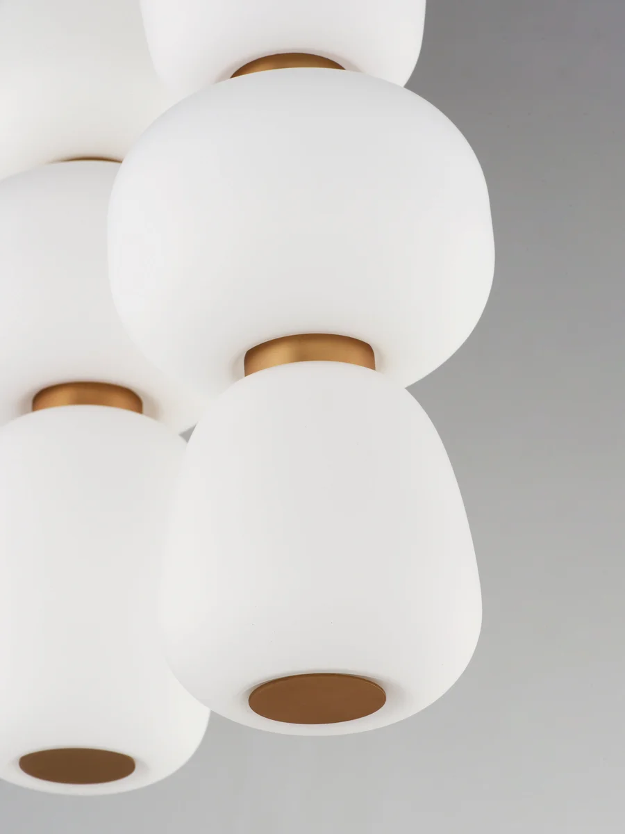 Soji 3-Light LED Pendant, 3,200 Lumens, 165W, 3000K CCT, 120V, Black/Gold Finish - Image 2