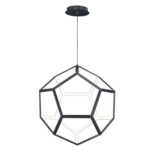 Penta LED Pendant, 4,960 Lumens, 62W, 3000K CCT, 120V, Black Finish