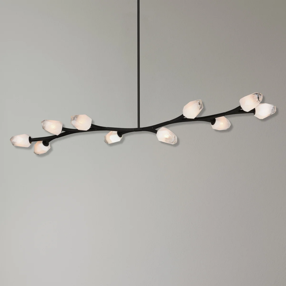 Blossom 10-Light LED Linear Pendant, 5,000 Lumens, 40W, 3000K CCT, 120V, Black or Natural Aged BrassFinish - Image 2