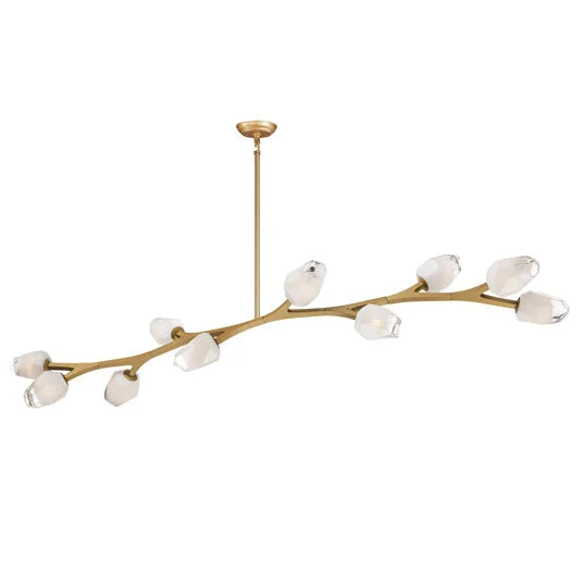 Blossom 10-Light LED Linear Pendant, 5,000 Lumens, 40W, 3000K CCT, 120V, Black or Natural Aged BrassFinish - Image 3