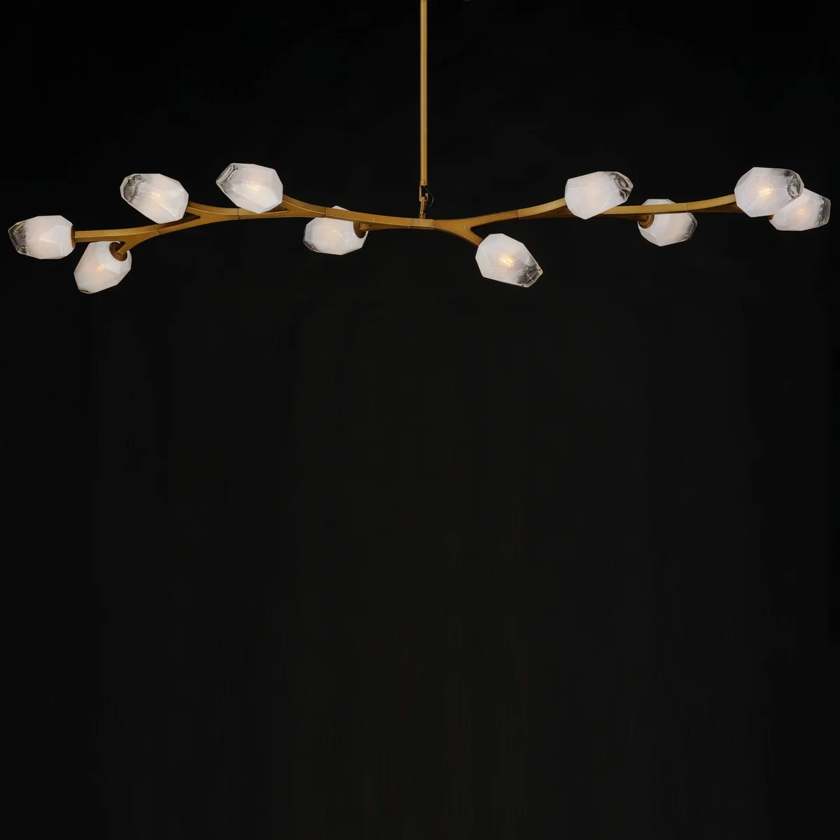 Blossom 10-Light LED Linear Pendant, 5,000 Lumens, 40W, 3000K CCT, 120V, Black or Natural Aged BrassFinish - Image 4