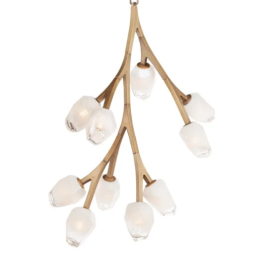 Blossom 10-Light LED Pendant, 5,000 Lumens, 40W, 3000K CCT, 120V, Black or Natural Aged BrassFinish - Image 3
