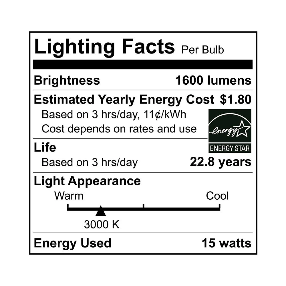 25PK LED A19 Bulb, 15 Watt, 120V, 1600 Lumens, 2700K, 3000K, 4000K, 5000K - Image 7