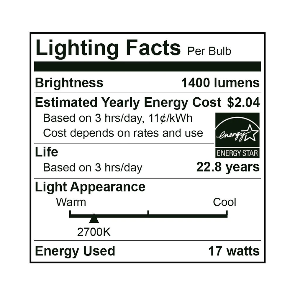 25PK LED BR40 Bulb, 17 Watt, 120V, 1400 Lumens, 2700K, 3000K, 4000K, 5000K - Image 6