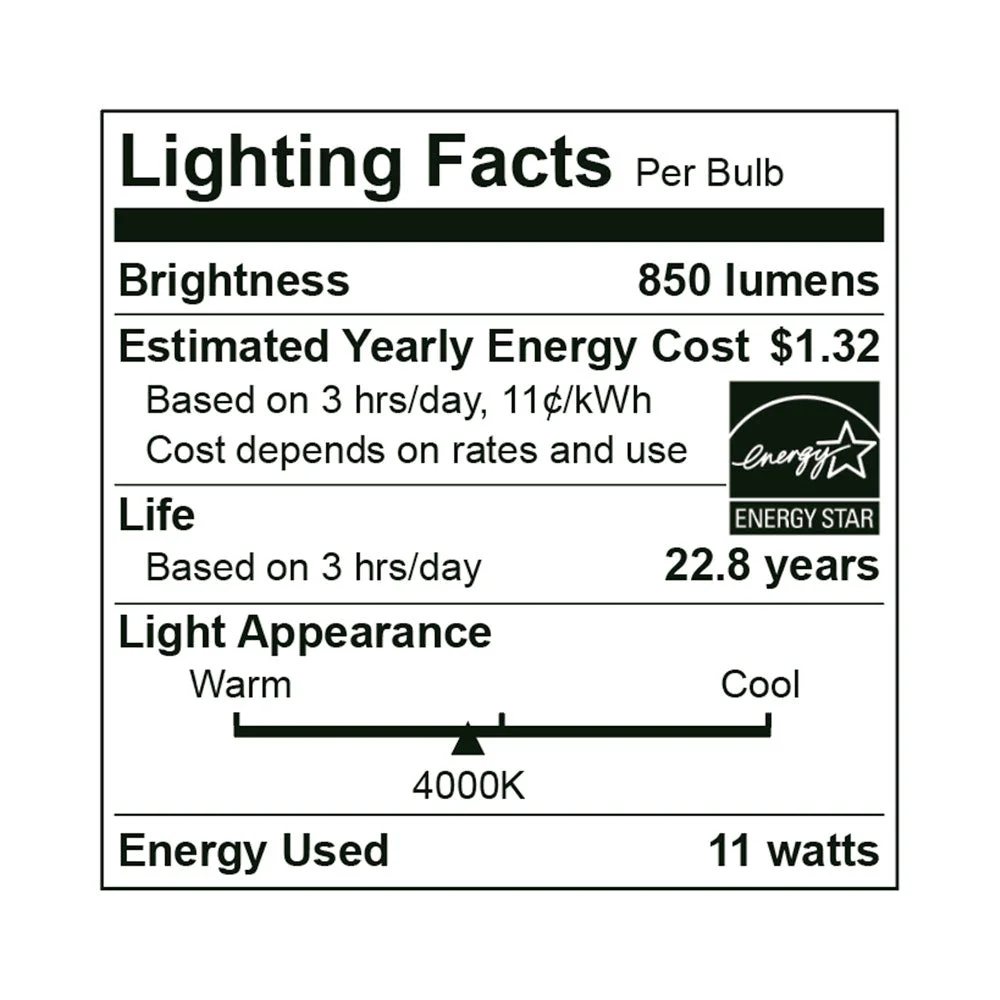25PK LED PAR30 Bulb, 11 Watt, 120V, 850 Lumens, 2700K, 3000K, 4000K, 5000K - Image 8