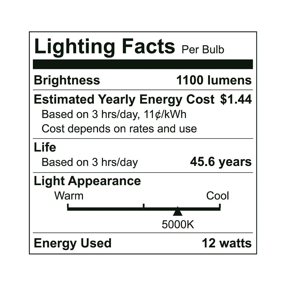 6PK LED Horizontal 12 Watt PL Lamp, G24q Base, 120-277V, 1100 Lumens, 5000K - Image 4