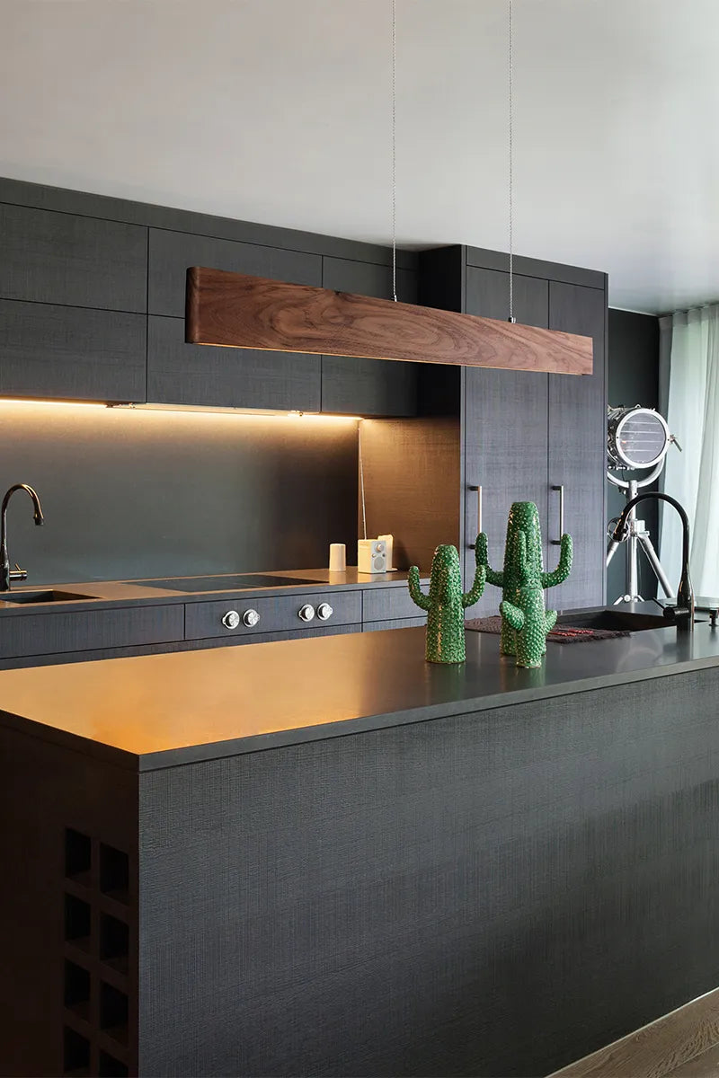 39" LED Linear Fixture, 1795 Lumens, 3000K, 20W, 100-240V, Walnut Wood Finish - Image 4