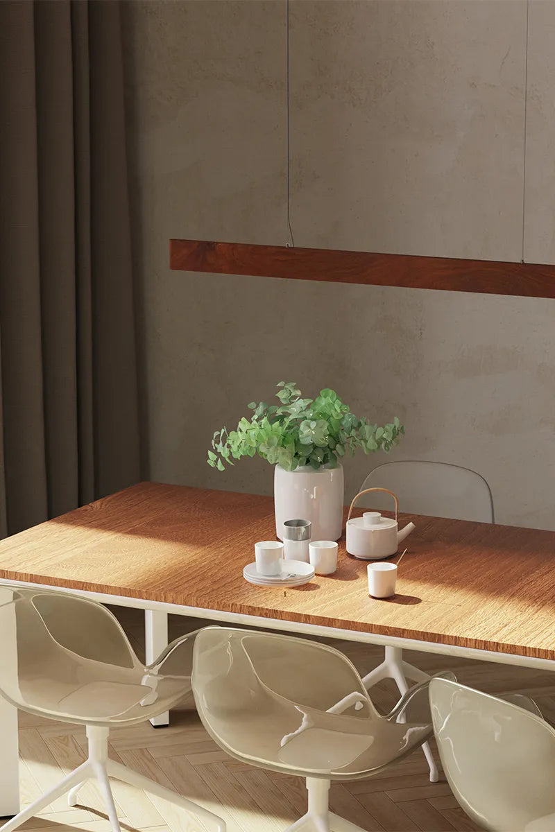 59" LED Linear Fixture, 2850 Lumens, 3000K, 30W, 100-240V, Ipe Wood Finish - Image 3