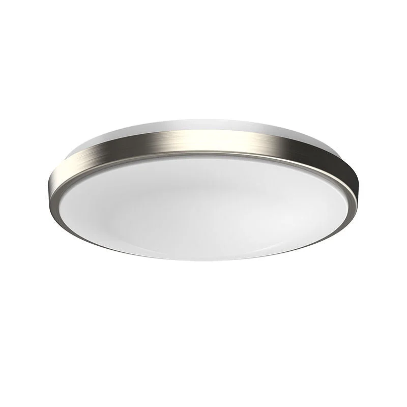 15" LED Single Ring Flush Mount, 1,800 Lumens, 24W, 120V, CCT Selectable 2700K/3000K/3500K/4000K/5000K, Brushed Nickle Finish