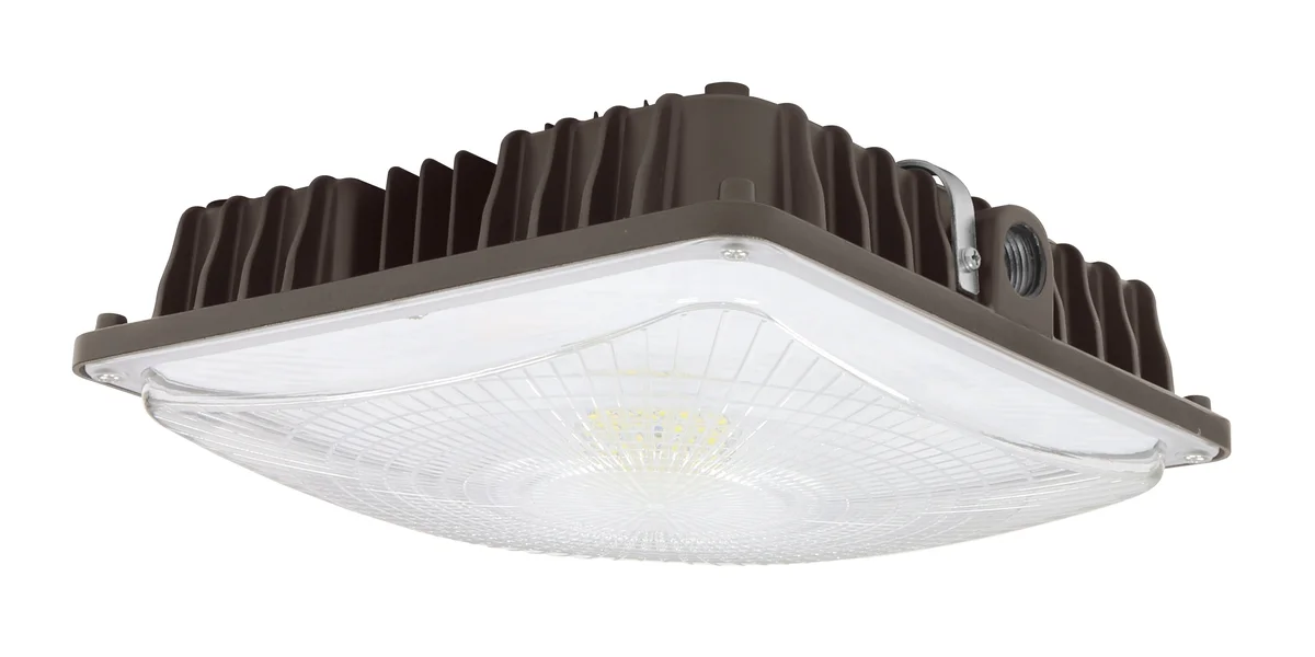 Square LED Canopy Light, 60W, 8000 Lumen Max, 5000K, Dimmable, DLC 5.1 Premium, 120-277V