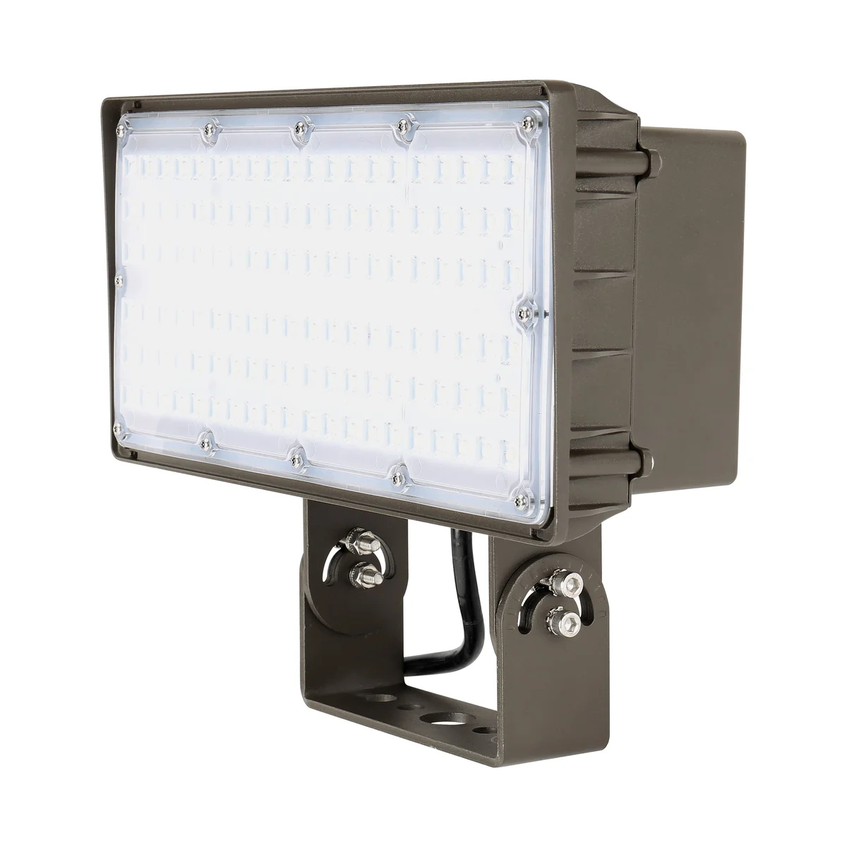 LED Flood Light, 13,500 Lumens, 100W, 5000K, 120-277V, Yoke or Slipfitter Mount, Dark Bronze Finish - Image 5