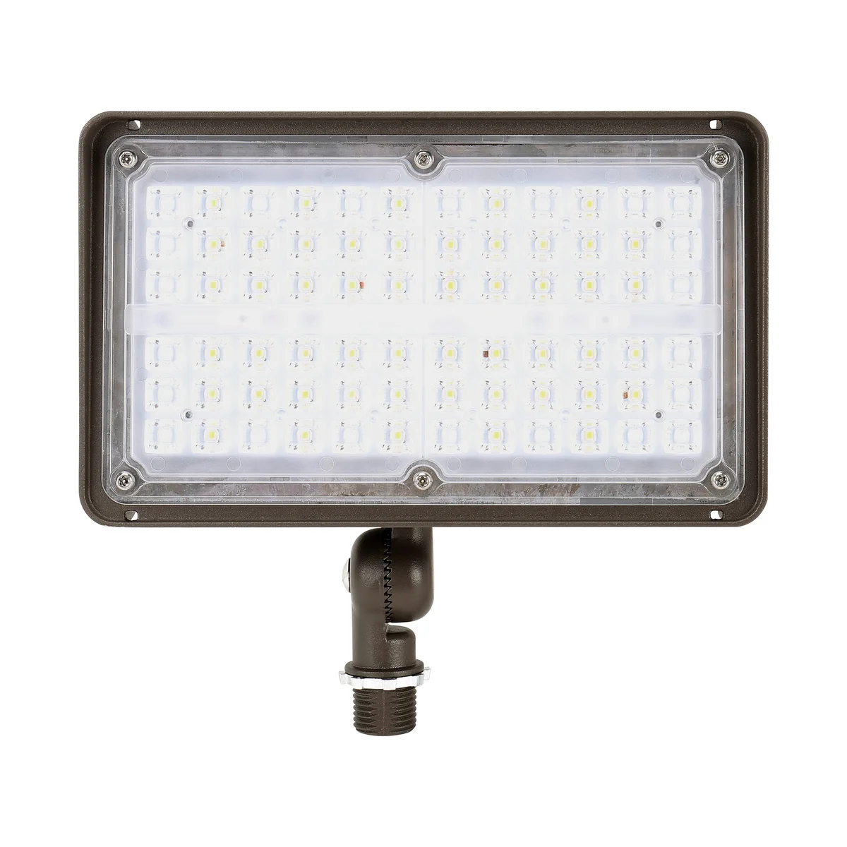 LED Flood Light, 7800 Lumens, 60W, 5000K, 120-277V, Knuckle or Trunnion Mount, Dark Bronze Finish - Image 2