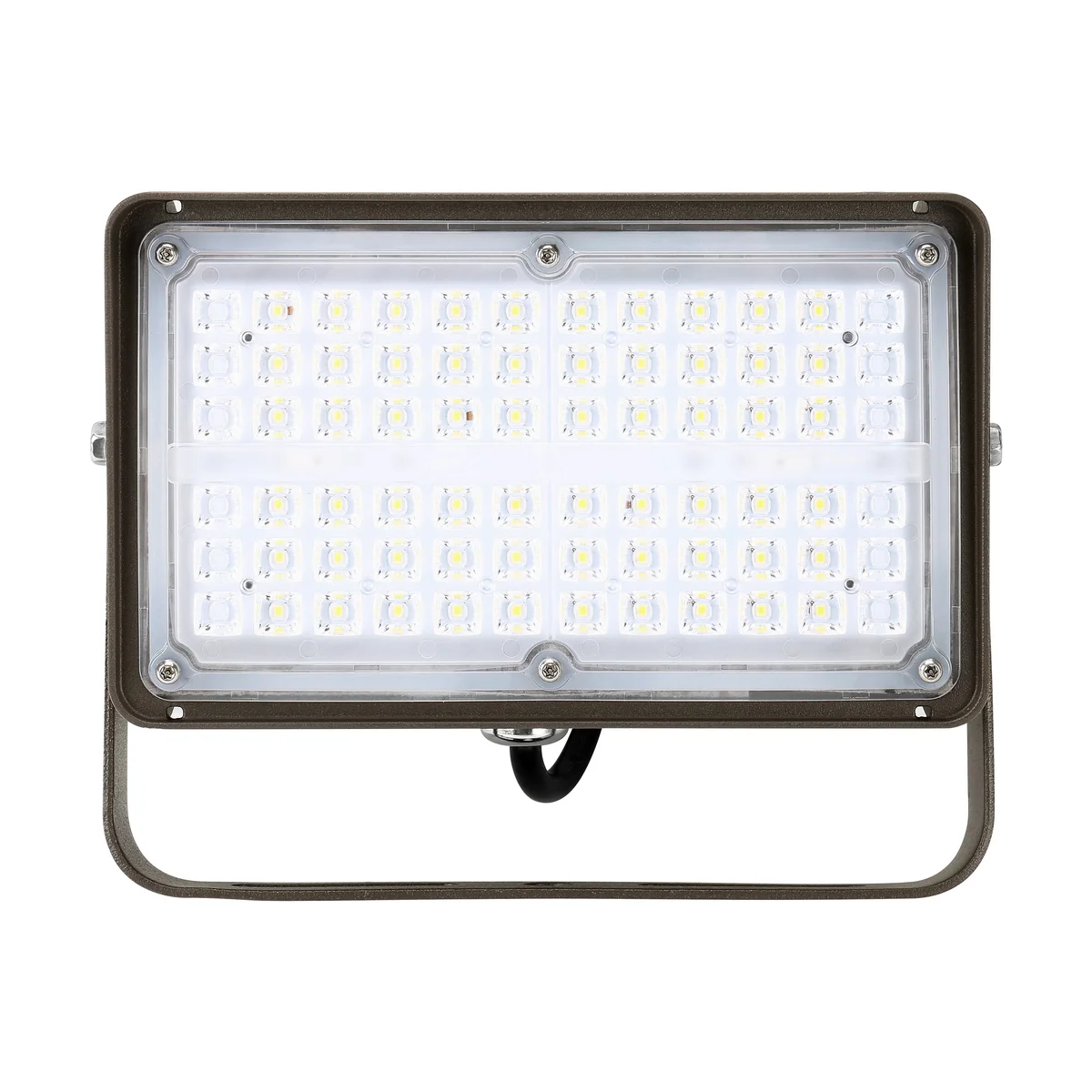 LED Flood Light, 7800 Lumens, 60W, 5000K, 120-277V, Knuckle or Trunnion Mount, Dark Bronze Finish - Image 4