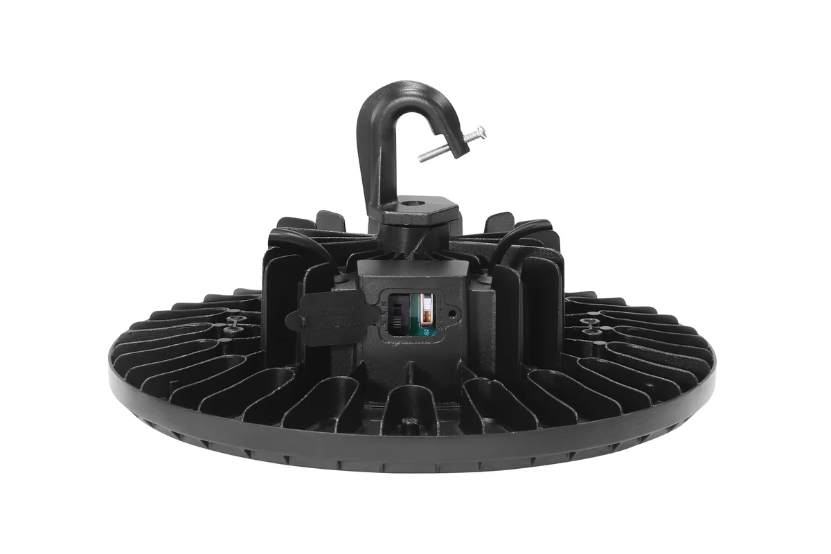 LED UFO High Bay, 150W, 22000 Lumens, CCT Selectable, 120-277V, Black Finish - Image 4
