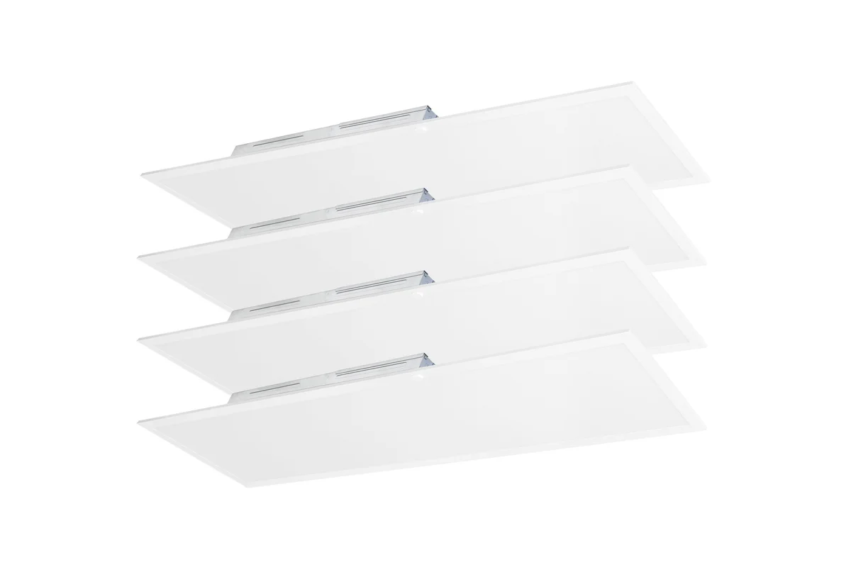 4PK 1X4 LED Flat Panel, 5400 Lumen Max, Wattage and CCT Tunable, 120-277V, Sensor Ready