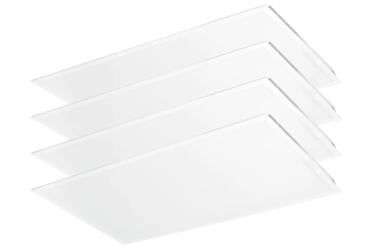 4PK 2X4 LED Flat Panel, 5000 Lumen Max, Wattage and CCT Tunable, 120-277V, Sensor Ready
