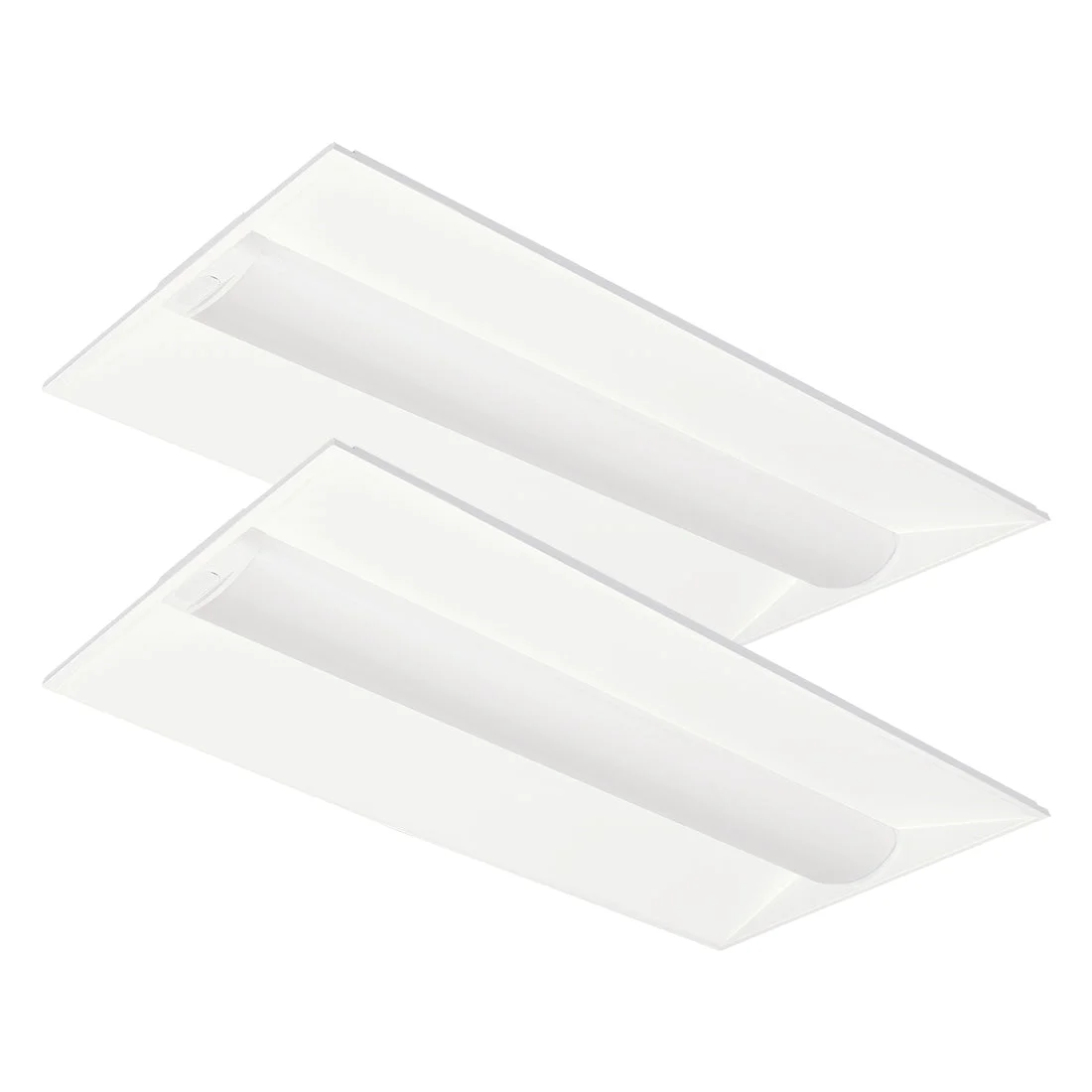 2PK 2X4 LED Troffer, 5850 Lumen Max, Wattage and CCT Tunable, 120-277V, Sensor Ready
