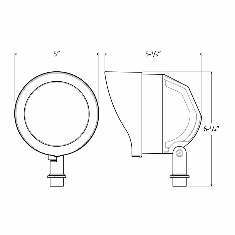 LED Garden Flood Lights, 1400 Lumens, 20 Watts, 120-277V, CCT Selectable 3000K-5700K, White Finish - Image 4