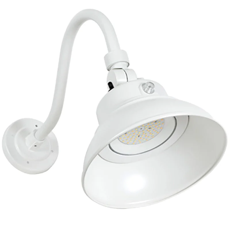 LED 10" Gooseneck Barn Light, 3000 Lumens, 25W, 120-277V, CCT Selectable 3000K/4000K/5000K, White Finish - Image 2