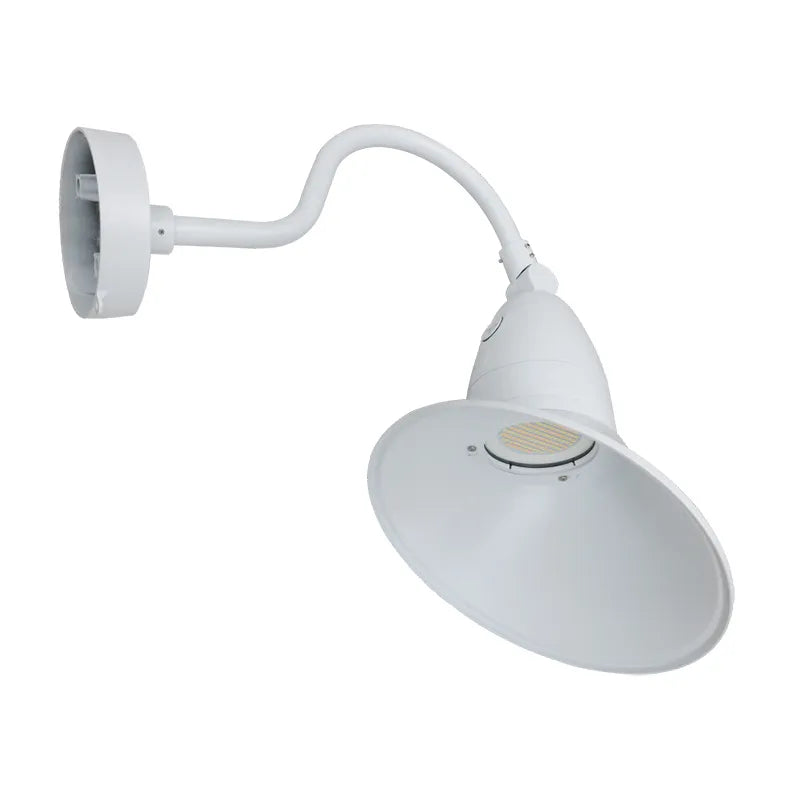 11" LED Gooseneck Barn Light, 5250 Lumen Max, Wattage and CCT Selectable, 120-277V, Integrated Photocell, Black, White, Bronze or Silver Finish - Image 4