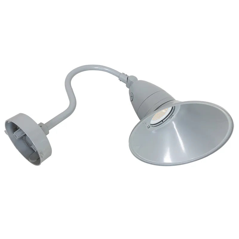 11" LED Gooseneck Barn Light, 5250 Lumen Max, Wattage and CCT Selectable, 120-277V, Integrated Photocell, Black, White, Bronze or Silver Finish - Image 8