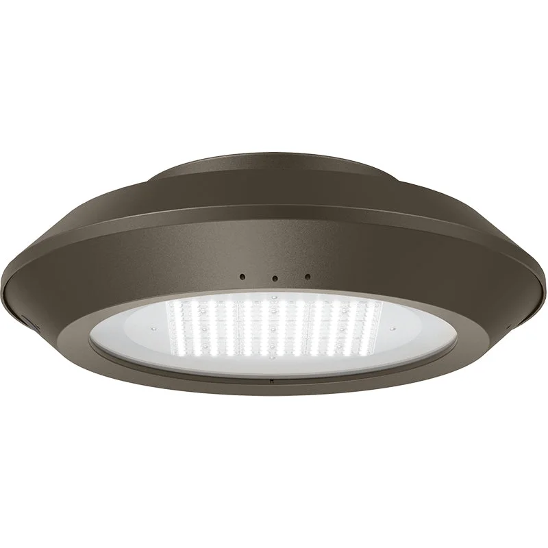 Post Disk Light With Pole and Wall Mount, 9000 Lumens, 18W/30W/45W/60W Selectable, 120-277V, CCT Selectable 3000K/4000K/5000K, Bronze Finish - Image 2